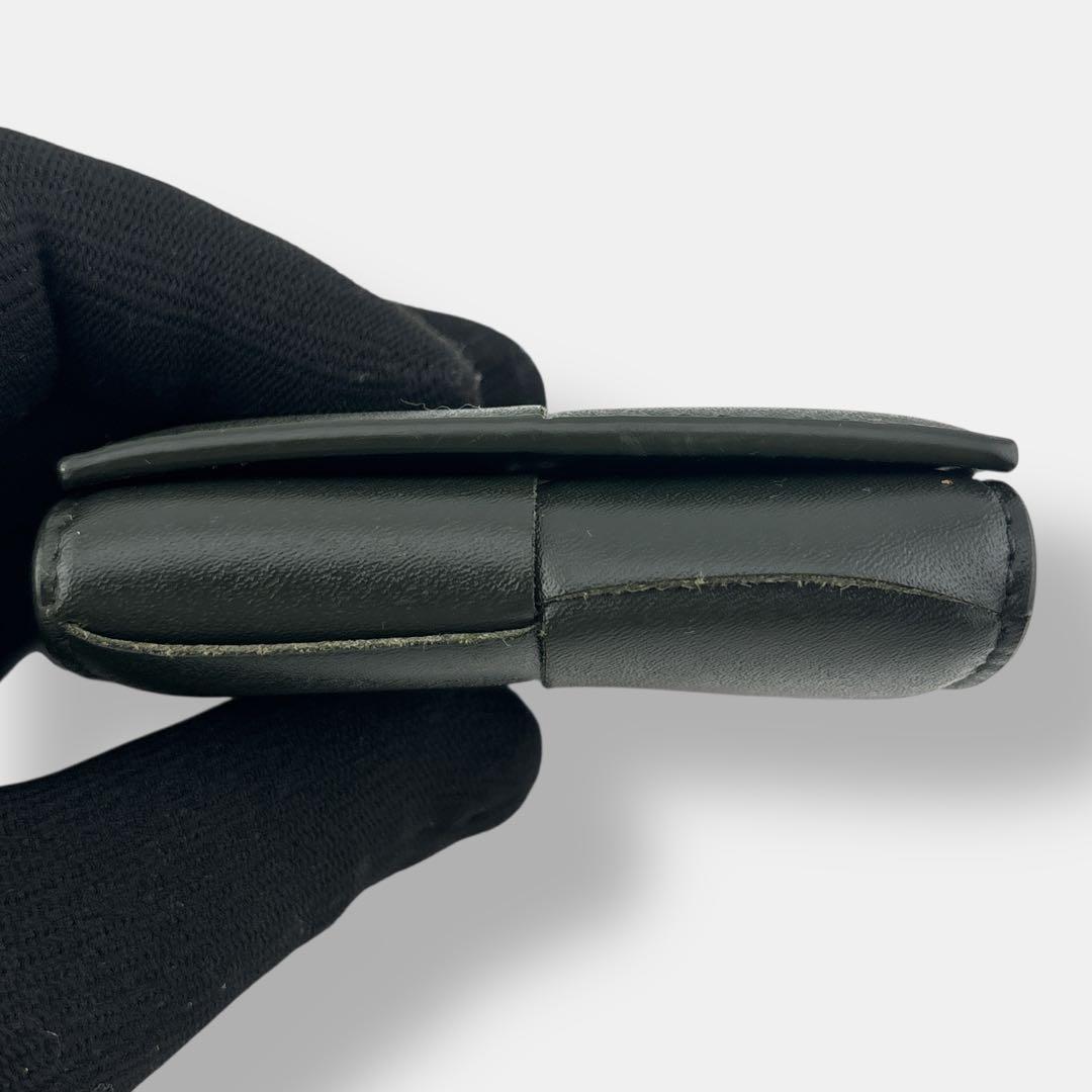 美品 現行 ボッテガヴェネタ カセット ケース ダークグリーン レザー