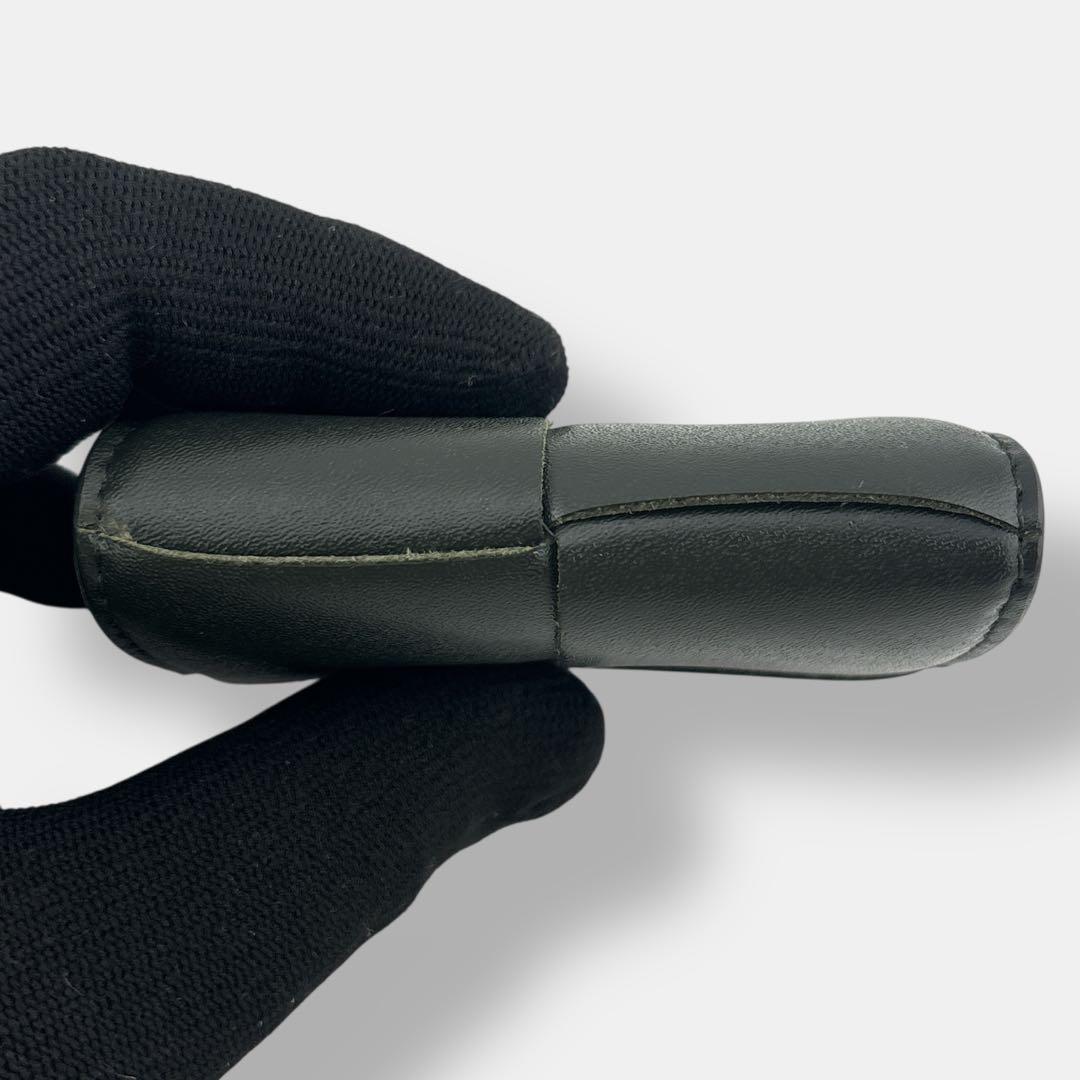 美品 現行 ボッテガヴェネタ カセット ケース ダークグリーン レザー