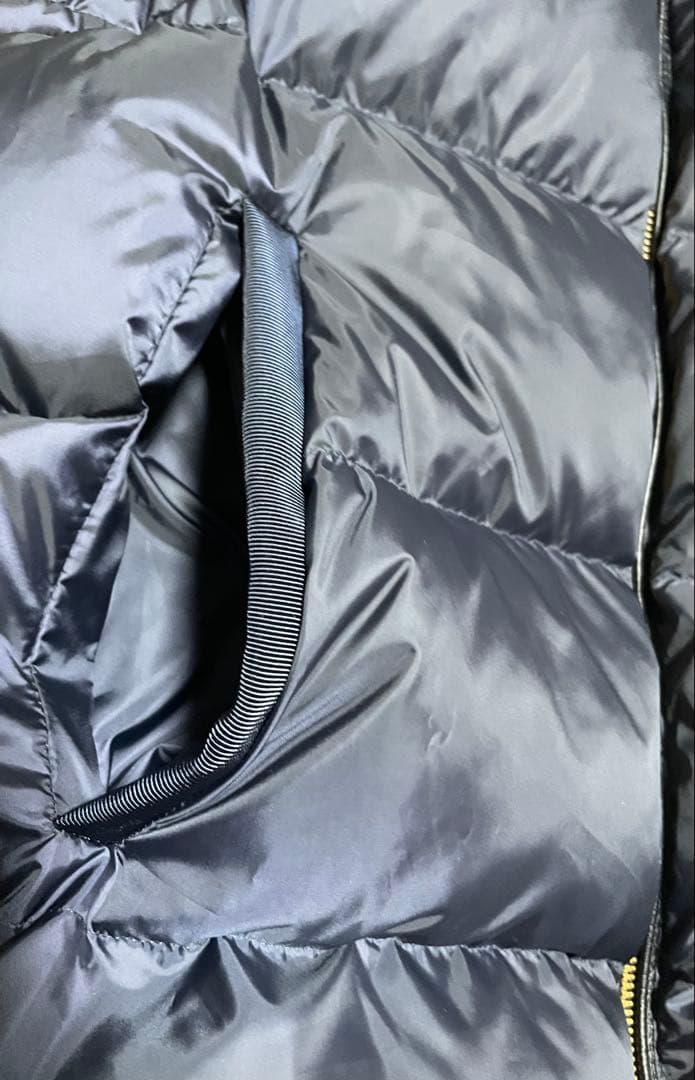 【3908】ナノユニバース×西川ダウン ファーフードベスト 38 ネイビー