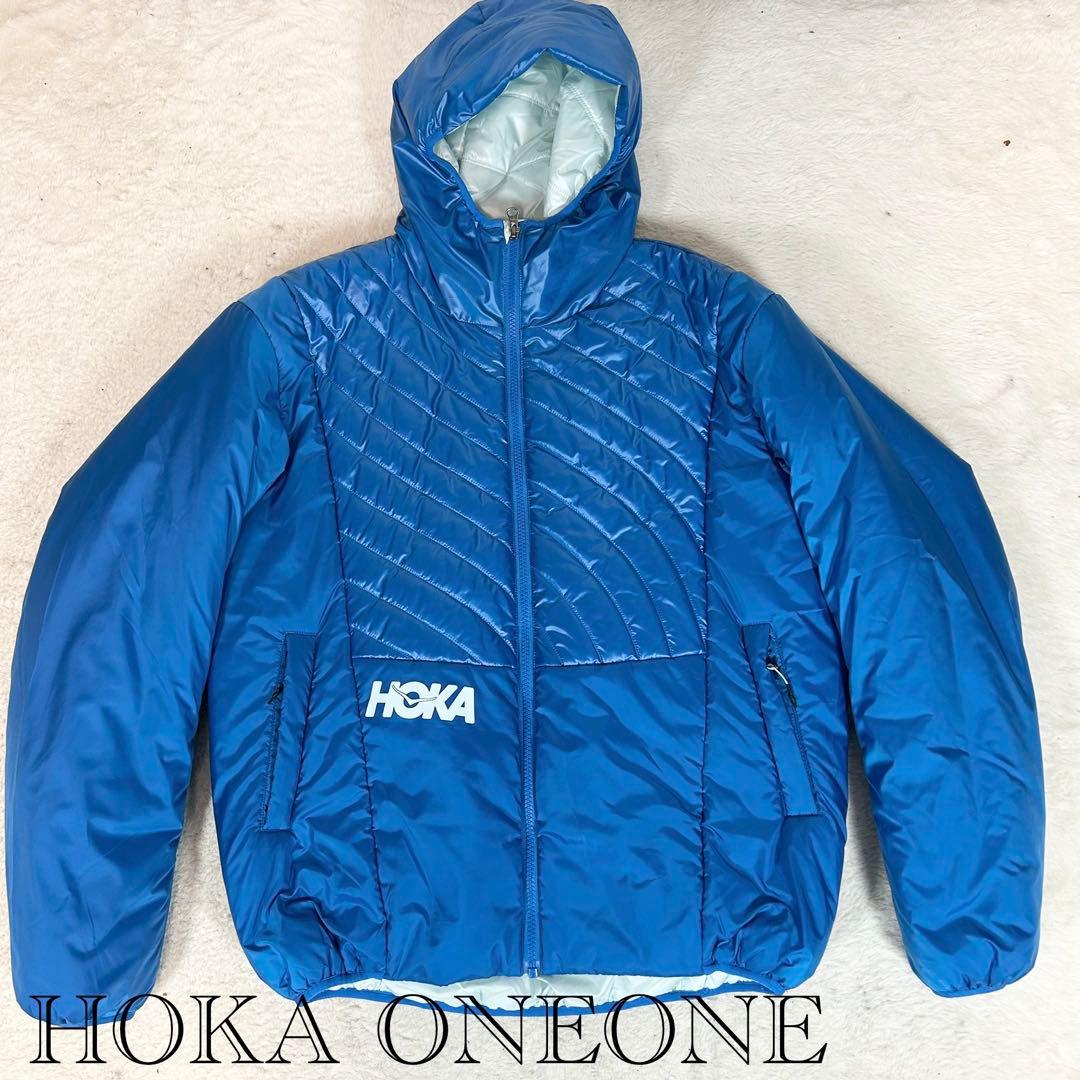 美品❗️HOKA ONEONE パフィージャケット　軽量　ブルー　XS/S