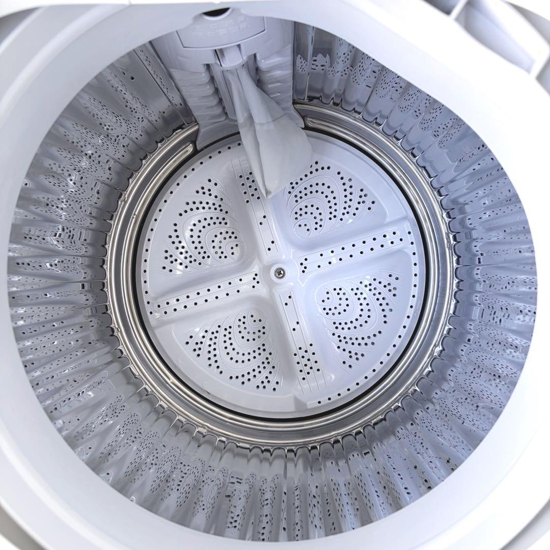 運搬取付無料！ホワイト純正SHARP穴なし槽で清潔・節水洗濯機！完動品・超美品！