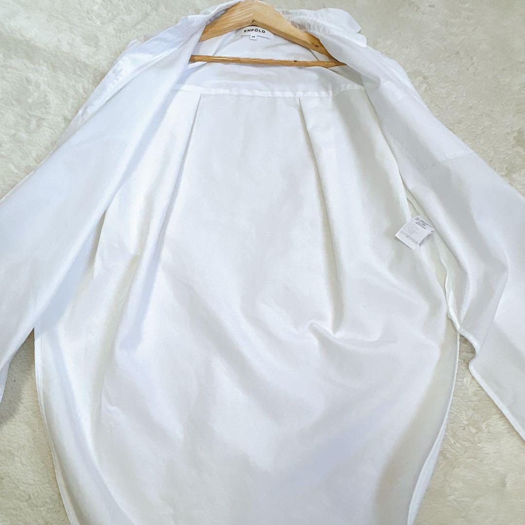【ENFOLD】エンフォルド　長袖シャツ　ロング　比翼　変形