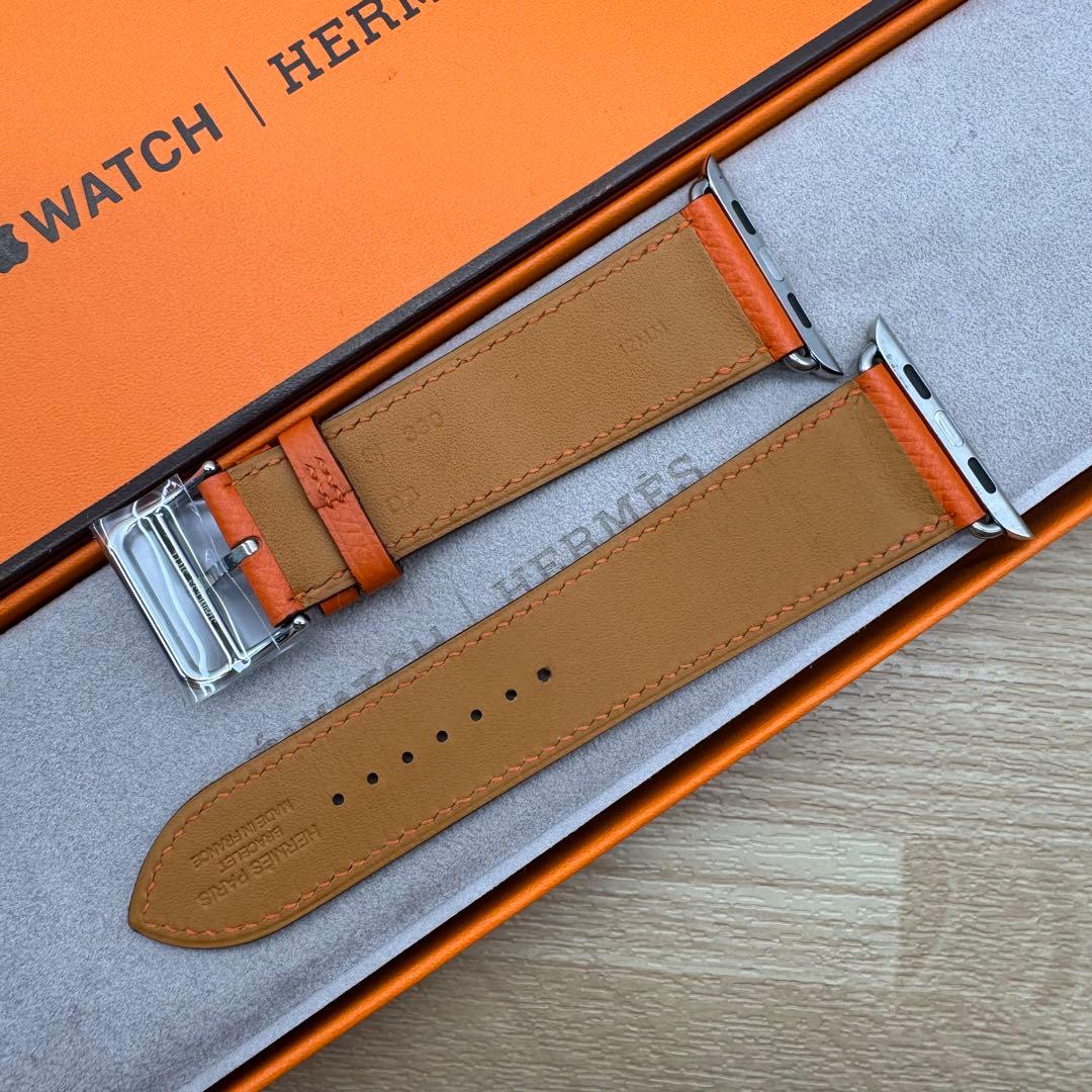 2205 Apple Watch エルメス　オレンジ　エプソン　フー　レザー