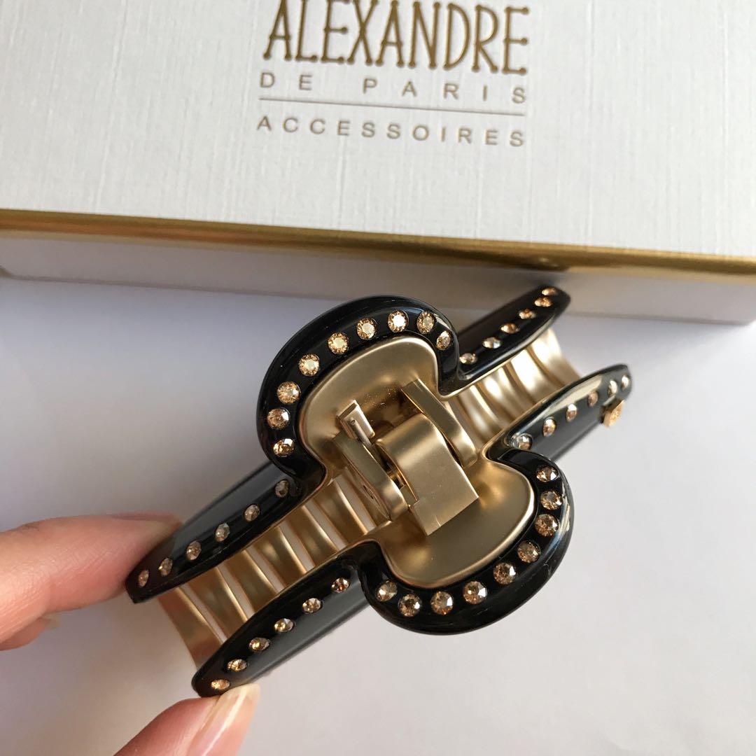 新品　アレクサンドルドゥパリ　ヘアクリップ M ヴァンドーム　黒　金