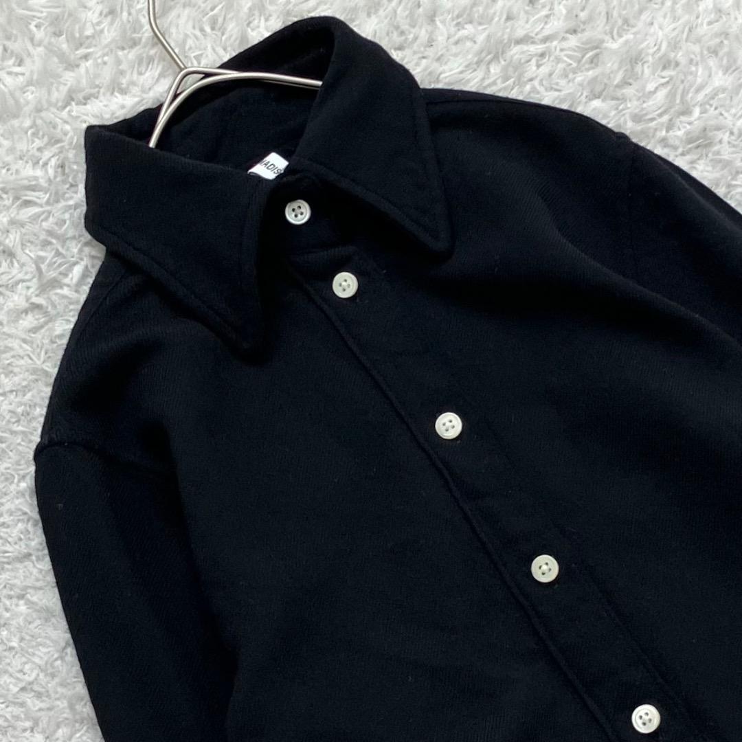 美品✨マディソンブルー ハイカラーマダムウールシャツ B刺繍 ブラック 黒 01