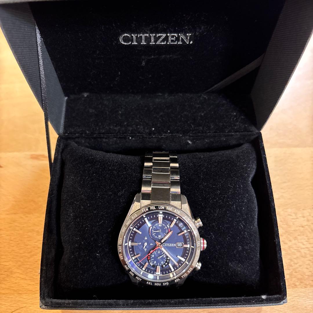 CITIZEN クロノグラフ 時計 ネイビー
