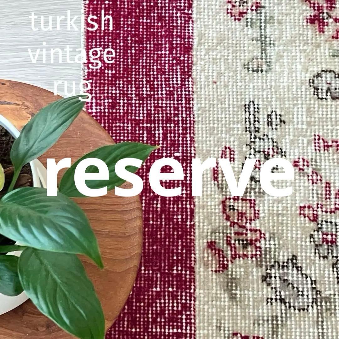 レッド✳︎60×151✳︎ フラワー　ローズ　ランナー　トルコヴィンテージラグ