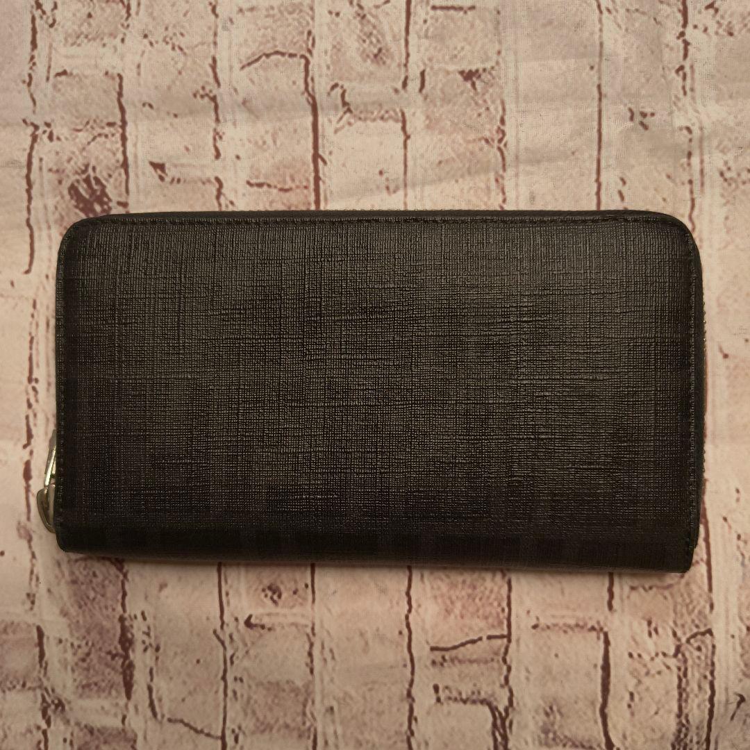 【希少／美品】フェンディ 長財布 ズッカ柄 FF ラウンド PVC レザー／黒A