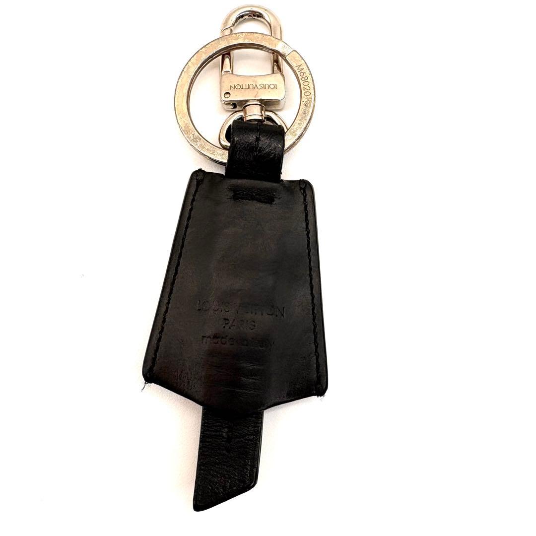 VUITTON　クラッシュクレ　黒　キーリング　本革　シルバー金具　ポルトクレ