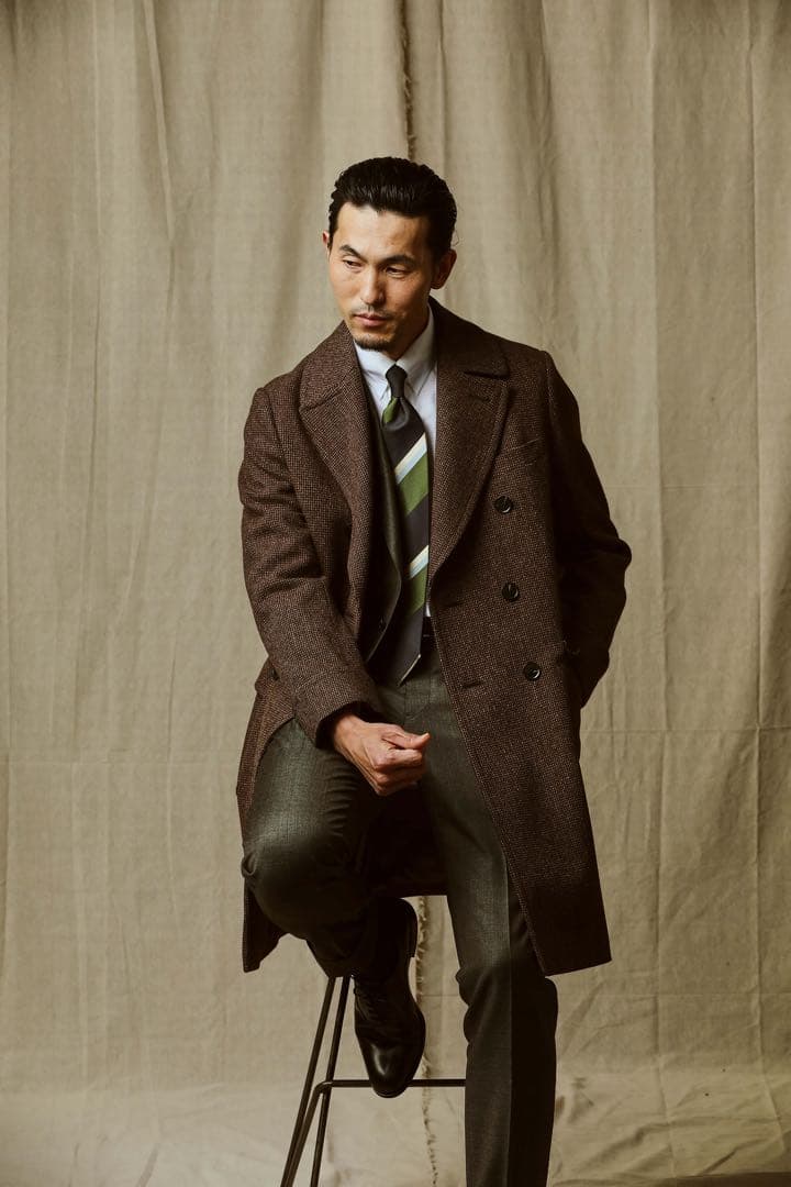 極美品 Universal Language ブリティッシュウールコート