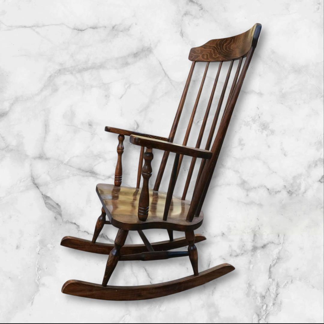 ②OGUNI ロッキングチェア 木製椅子 アームチェア ヴィンテージ 古家具