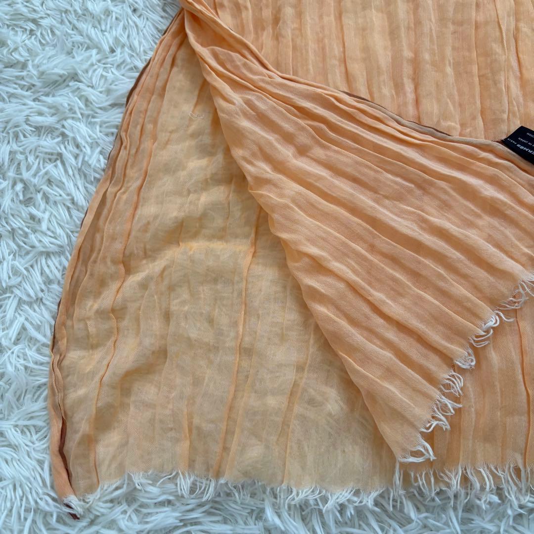 HERMÈS エルメス Hロゴ コットン ショール ストール マフラー オレンジ