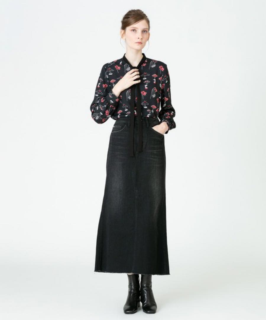 アルアバイル　ルルウィルビー ドローイング配色リボンブラウス