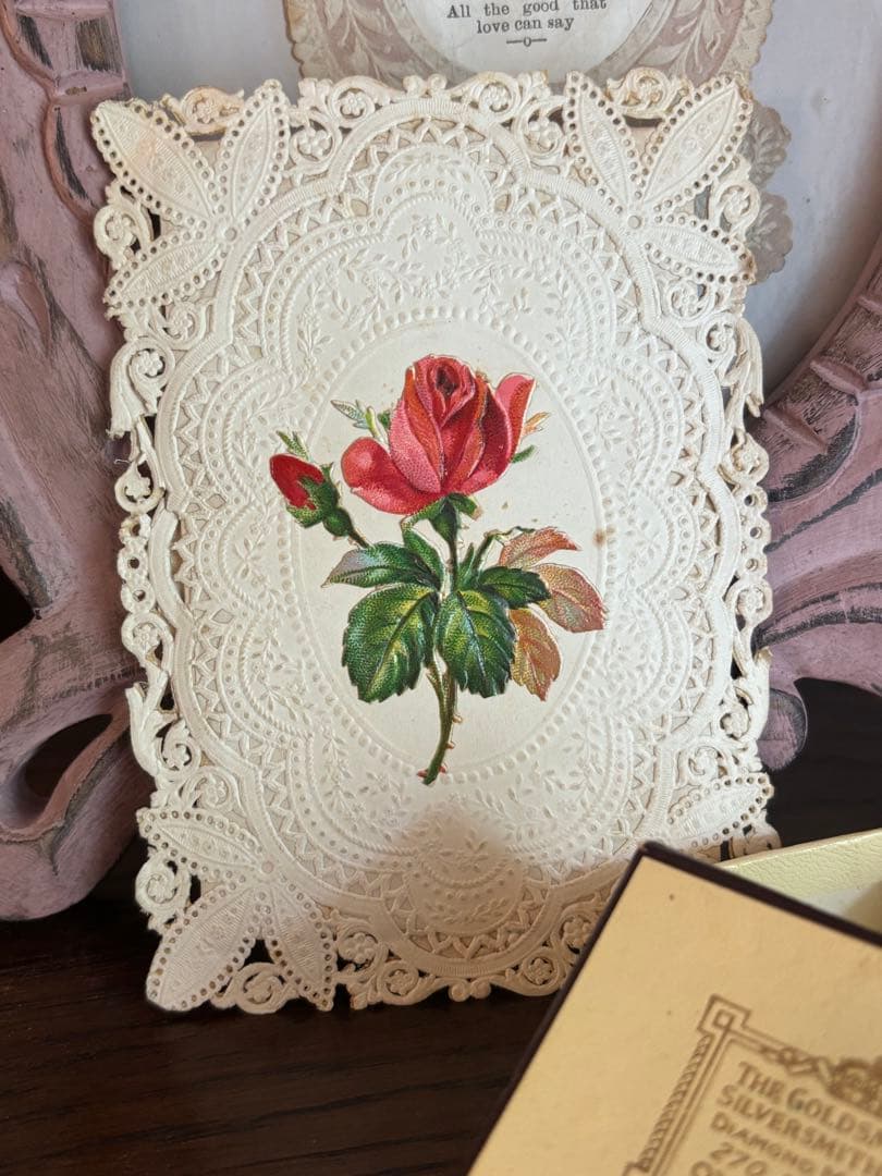 【専用】アンティーク小箱とグリーティングカード