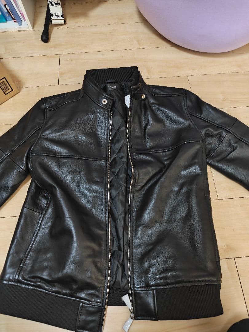 AKM Contemporary 中綿レザーブルゾンXLブラック　未使用
