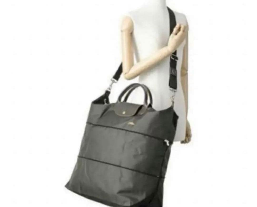 ロンシャン大容量 ボストンバッグ★グレー★新品