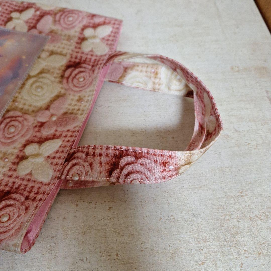 激レアポメラニアンパネル生地　ハンドメイド　フラットポーチ　まちなしバッグ