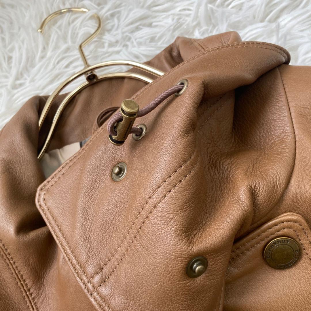 Burberry レザージャケット キャメル 38 ノバチェック