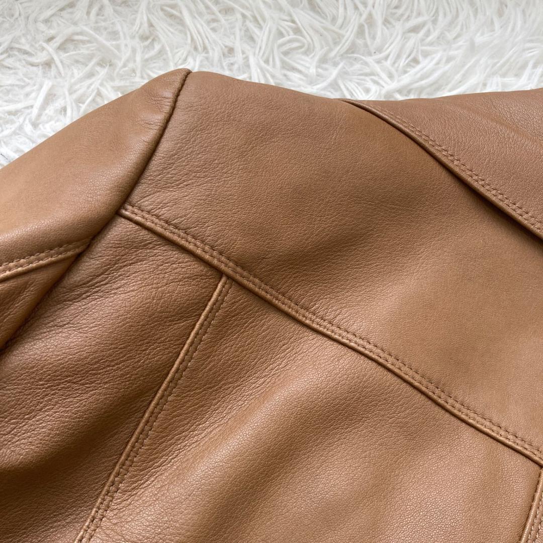 Burberry レザージャケット キャメル 38 ノバチェック