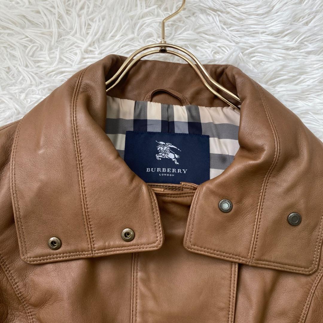 Burberry レザージャケット キャメル 38 ノバチェック