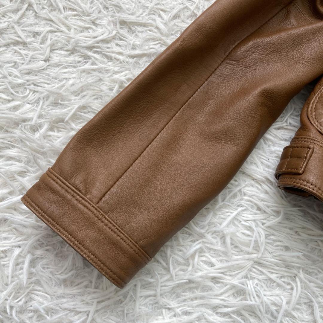 Burberry レザージャケット キャメル 38 ノバチェック