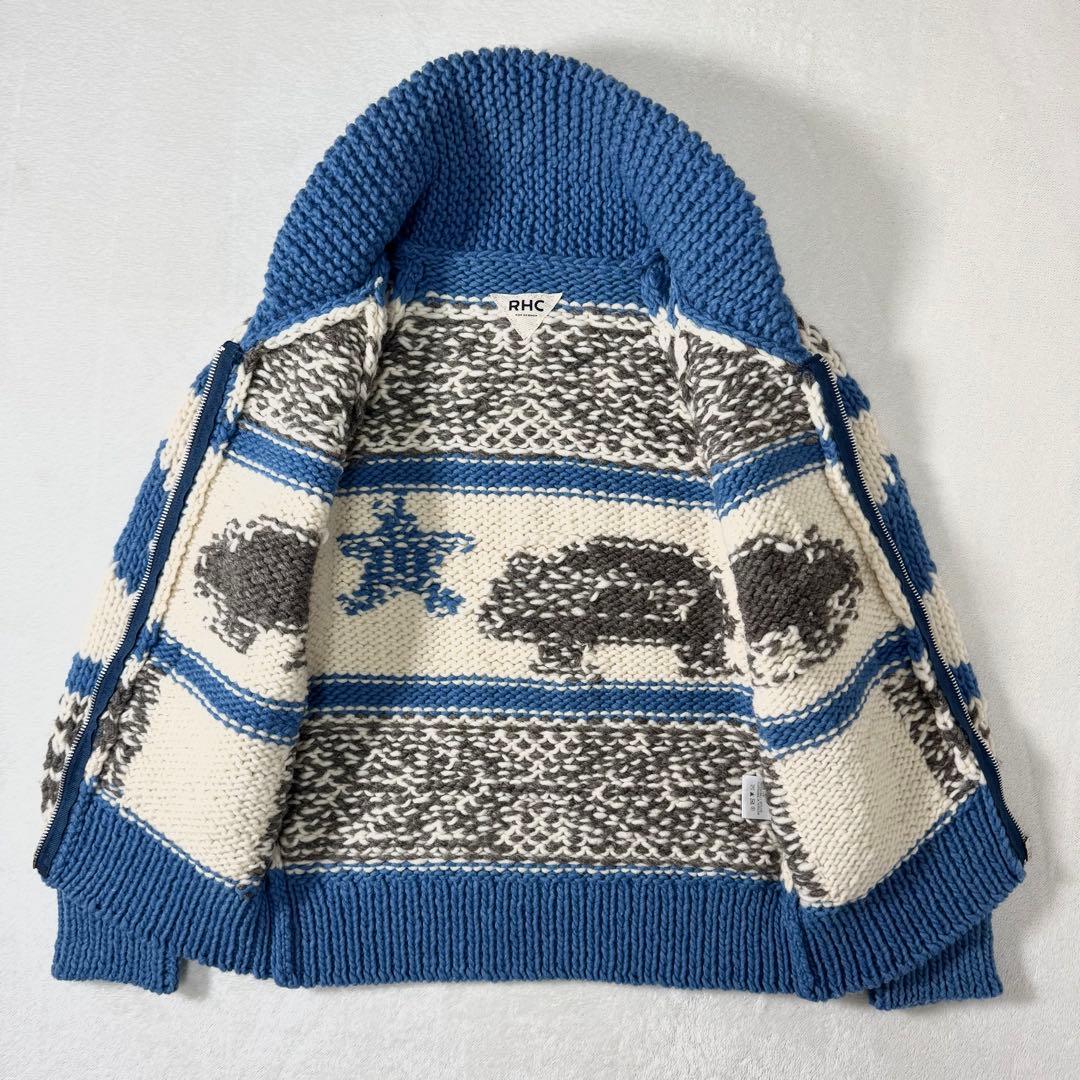 美品 RHC ロンハーマン カウチンニット ブルー ジャケット セーター