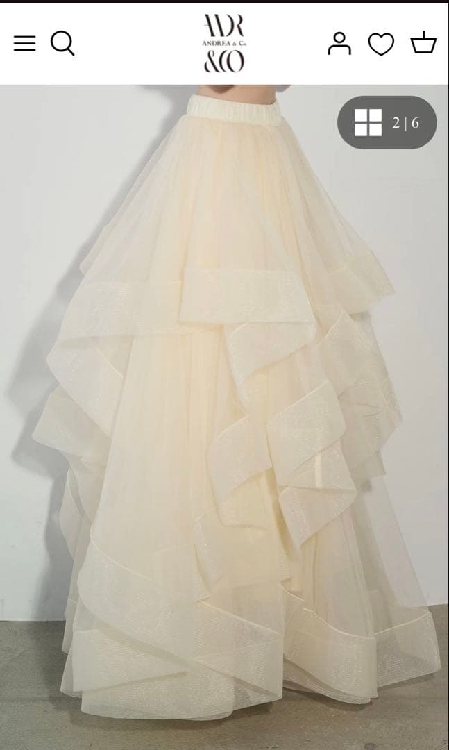 アイボリーチュールフレアスカート
