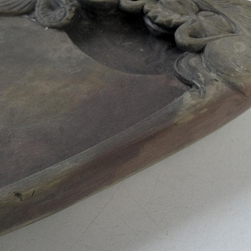 中国　書道具　雲龍彫　端渓硯　C　9401