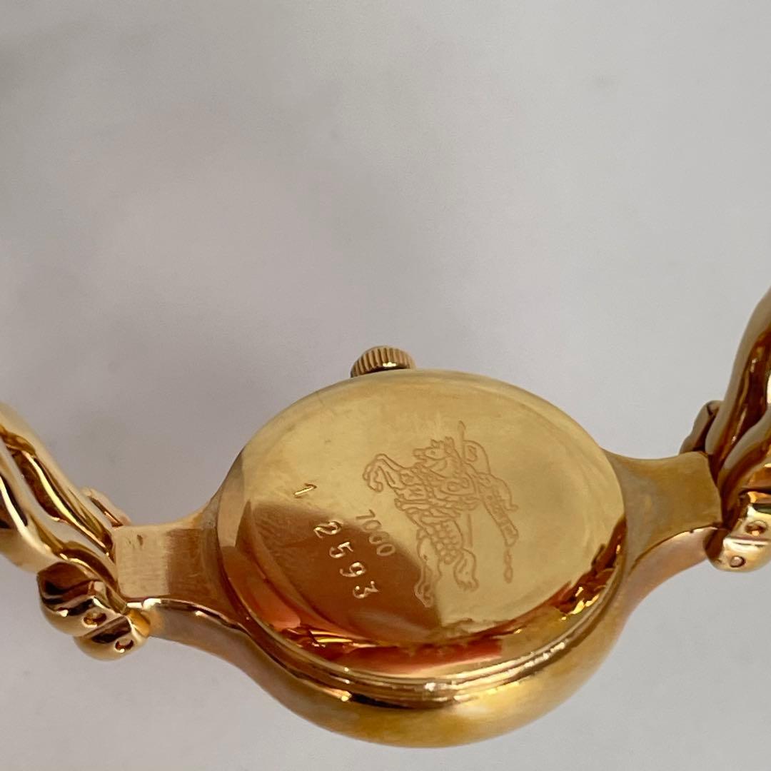 希少　美品　Burberry バーバリー オパール文字盤　ゴールド　腕時計