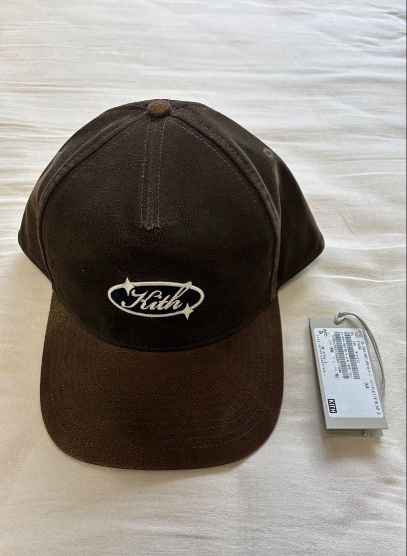 Kith レザー ロゴキャップ ブラウン