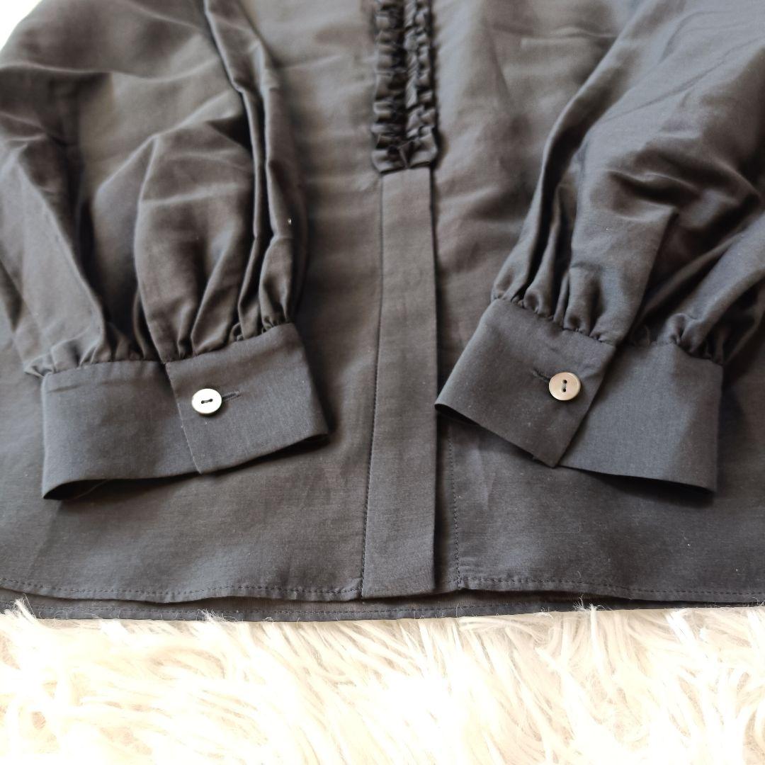 未使用級♪TOMORROWLAND コットンシルクオーガンジー フリルブラウス