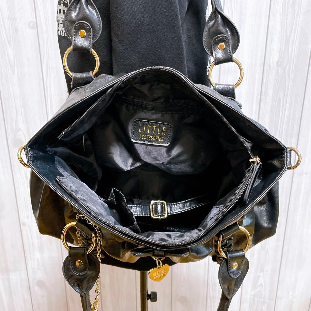 ハンドバッグ ショルダー 黒 リボン 平成ギャルy2k 量産型 地雷 MARS系