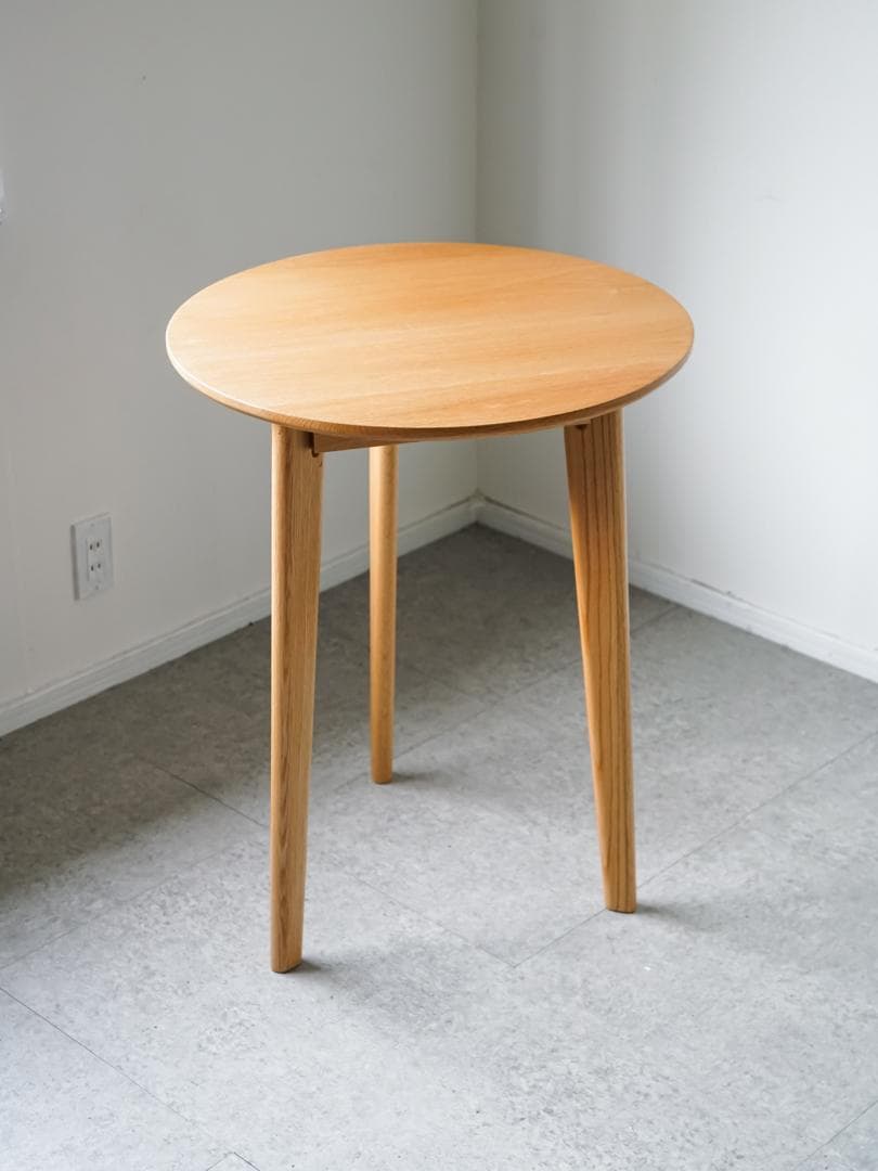 古道具 オーク材 ヴィンテージ ラウンドテーブル 北欧モダン