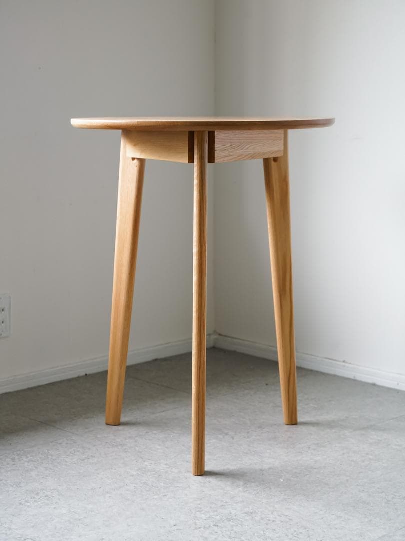 古道具 オーク材 ヴィンテージ ラウンドテーブル 北欧モダン