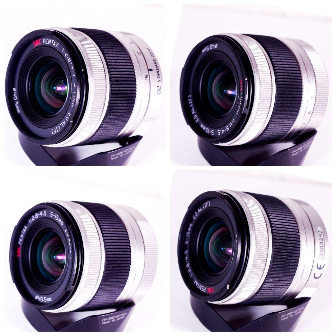 完動美品 PENTAX Q7 シルバー ダブルズームセット 元箱バッテリー充電器