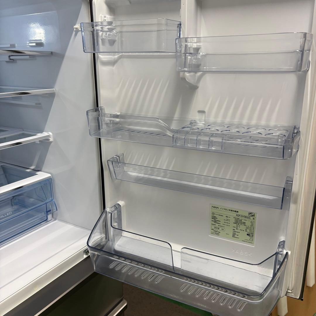 155　AQUA　冷蔵庫　シルバー　300ℓ〜400ℓ　綺麗　設置無料　安い‼️