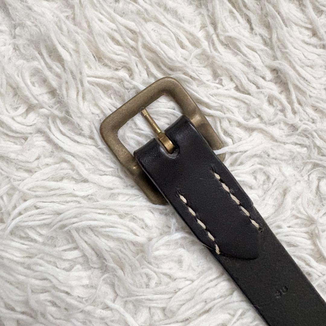 極美品　テンダーロイン　ナローT-BELT 真鍮バックル　ブラック　38