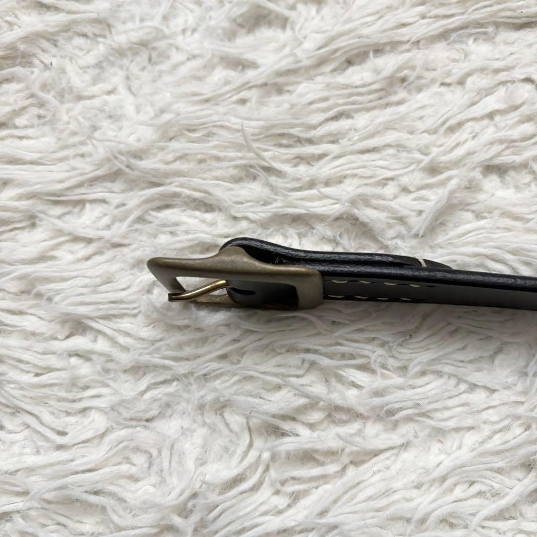 極美品　テンダーロイン　ナローT-BELT 真鍮バックル　ブラック　38