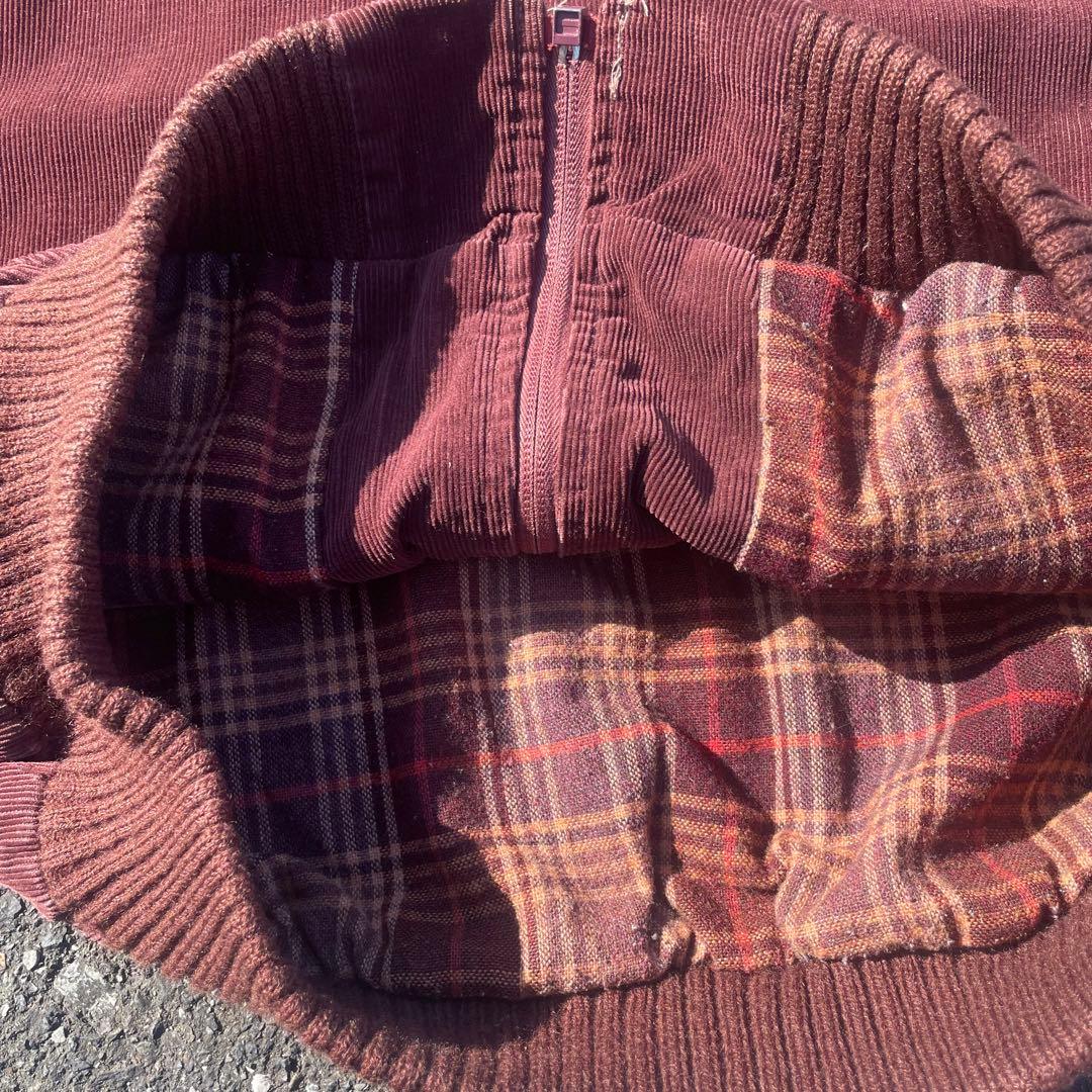 70s 80s コーデュロイ ボンバー ジャケット フランス製 ボルドー 古着