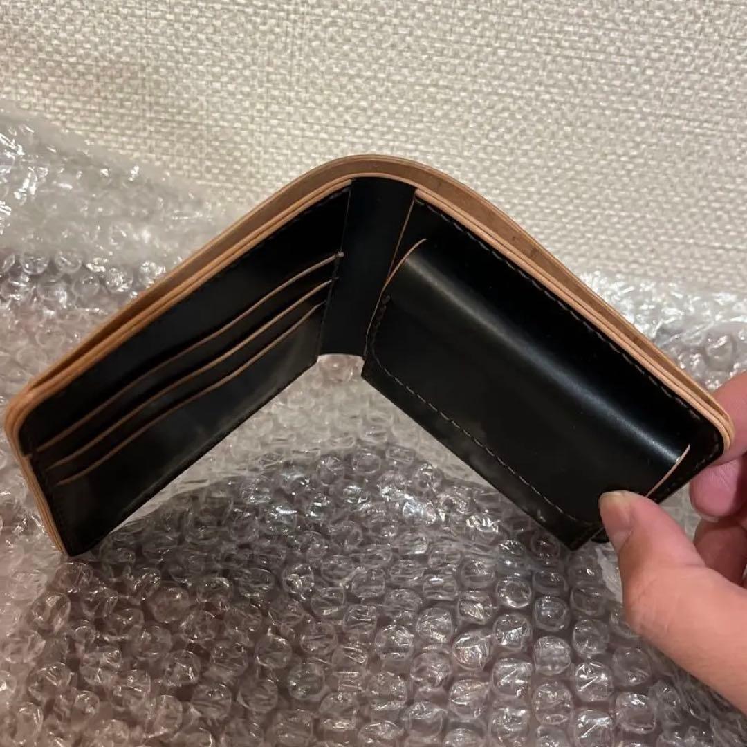新喜皮革　フルコードバン二つ折り財布　ブラック