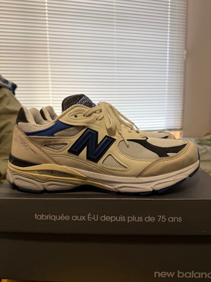 <値下げ>New Balance 990シリーズ ベージュ/ネイビー