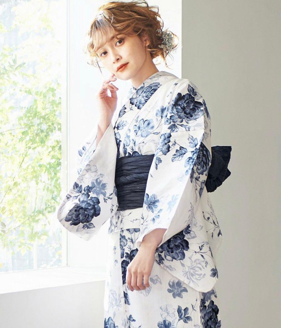 Dita 浴衣　人気完売商品【水彩の勿忘草色】　セット