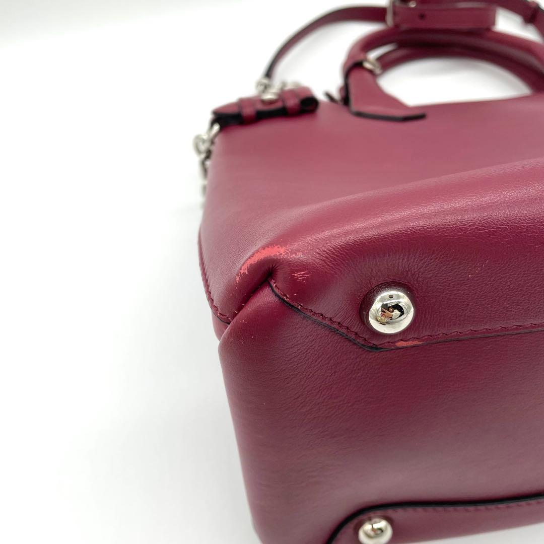 【美品】バーバリー　バナーバッグ　2way ノバチェック　レザー　ボルドー