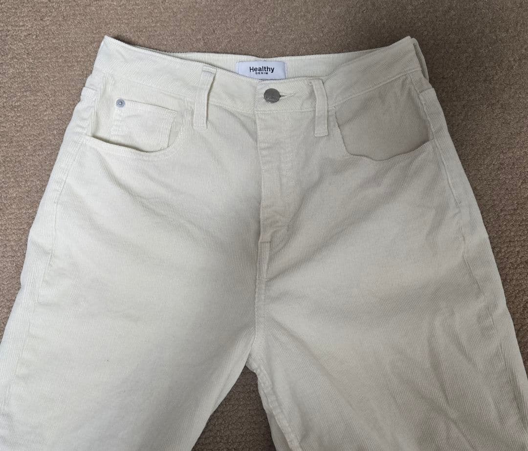 値下げ！Healthy Denimヘルシーデニムコーデュロイパンツオフホワイト