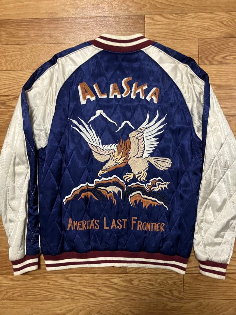 HOUSTON スカジャン 鷹 青