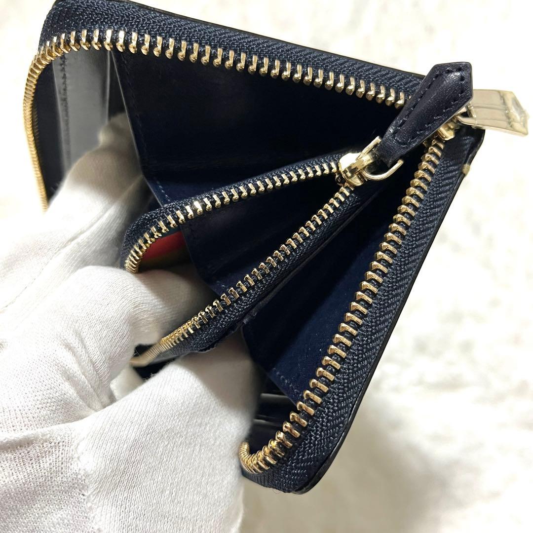 ポールスミス　ラウンドジップ　ポリッシュカーフ　牛革　長財布　黒