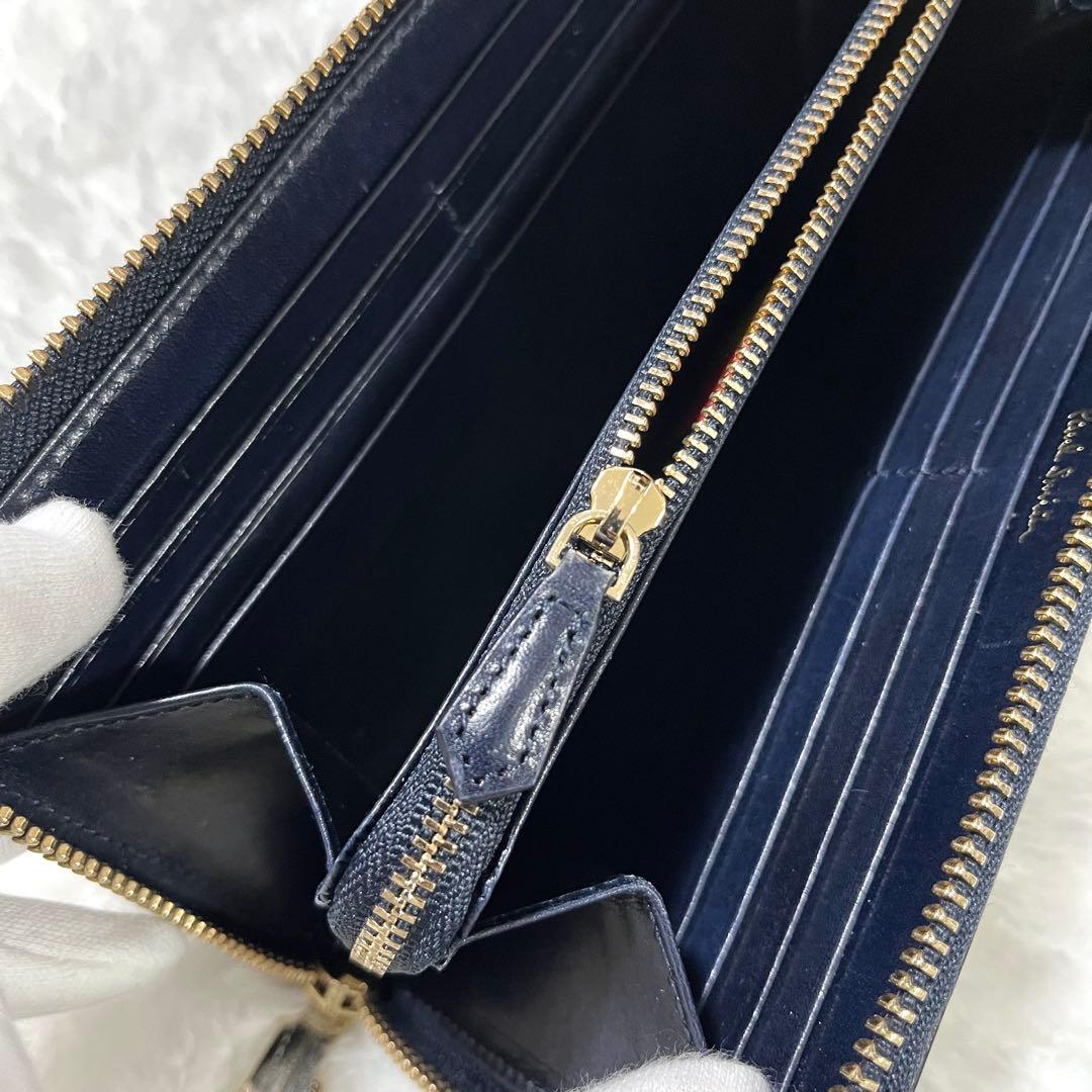 ポールスミス　ラウンドジップ　ポリッシュカーフ　牛革　長財布　黒