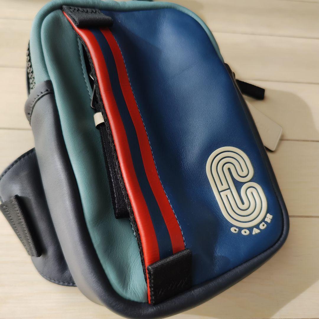 美品 コーチ サウス ハイブリッド ボディバッグ クロスボディ バイカラー ロゴ