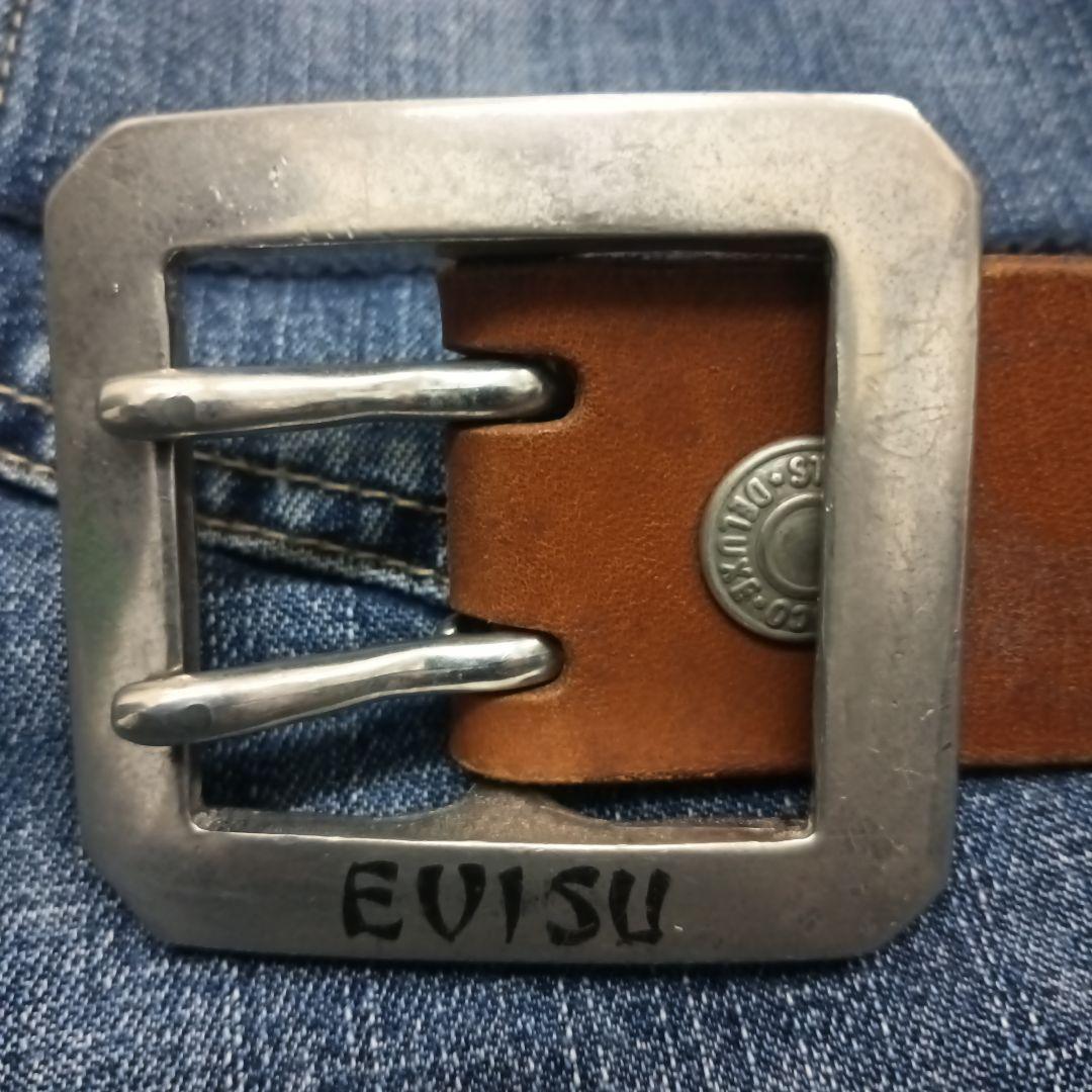 EVISU エビス　本革ベルト　レザーベルト　36インチ　エヴィスジーンズ