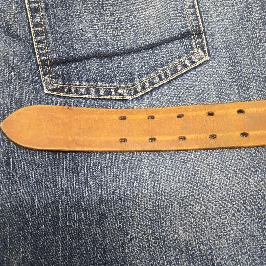 EVISU エビス　本革ベルト　レザーベルト　36インチ　エヴィスジーンズ